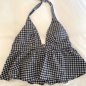 J. Crew Navy Gingham Bikini top and bottoms